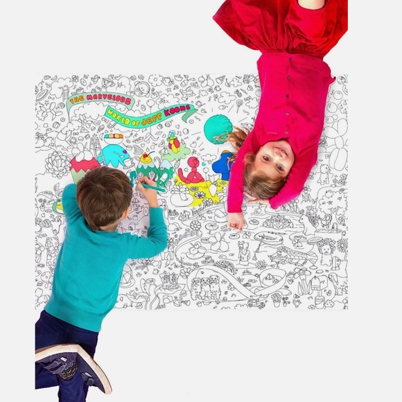 NEW Omy Coloring XXL Poster Roll Jeff Koons Giant Creative Play - Picture 1 of 3